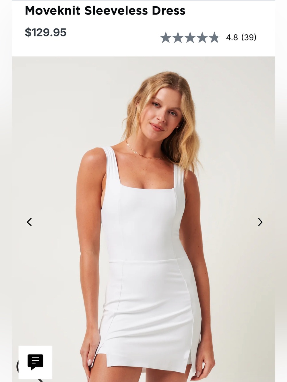 NWT Travis Mathew Moveknit Sleeveless Dress in White